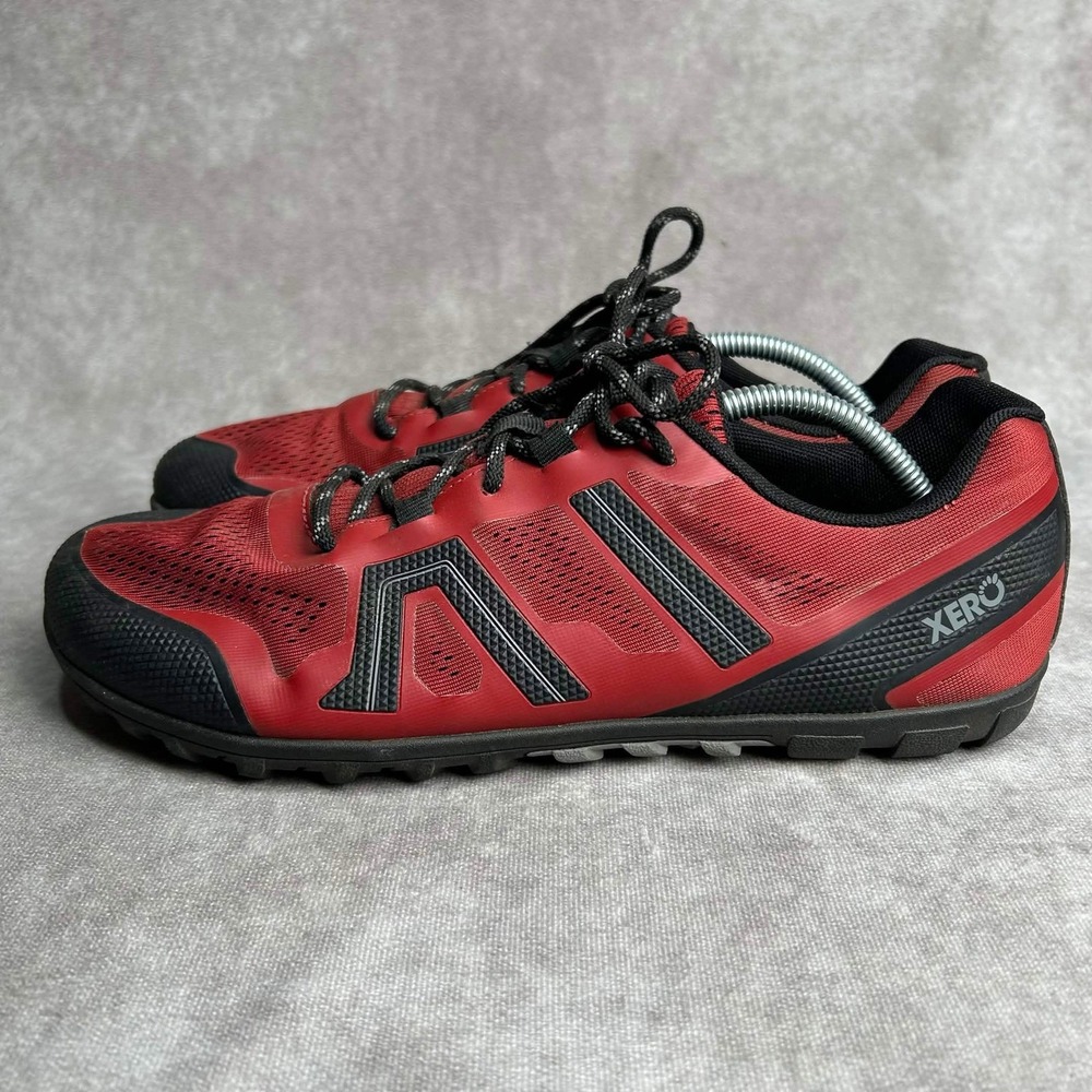 Xero Shoes Mesa Trail II Mens 11.5 Barefoot Trail Running Shoes Red Black